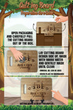 a wooden cutting board with instructions on how to cut it