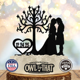 Arwen and Aragorn Heart - Tree of Gondor LOTR - Personalized Date - Fantasy Themed - Custom Wedding Cake Topper