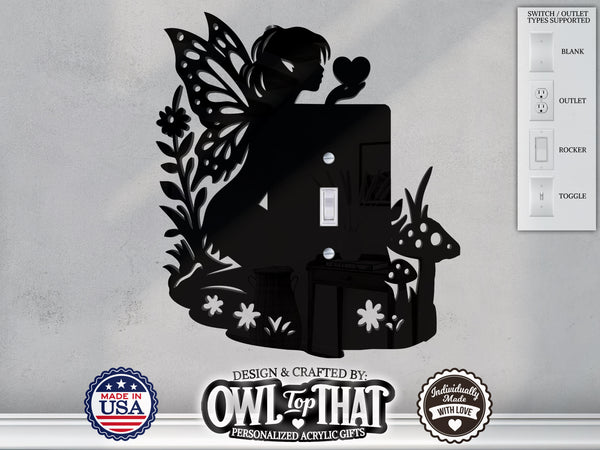 Fairy Nature Light Switch Plate Cover - Custom Acrylic Wall Decor - Toggle Rocker Outlet