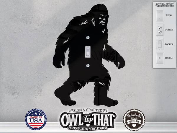 Bigfoot Light Switch Plate Cover - Custom Acrylic Fantasy Wall Decor - Toggle Rocker Outlet