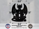 Dragon Wall Switch Cover Plate for Standard Size Toggle, Rocker, Duplex Double Outlet, and Blank Wall Plates