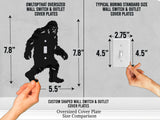 Bigfoot Light Switch Plate Cover - Custom Acrylic Fantasy Wall Decor - Toggle Rocker Outlet - OwlTopThat