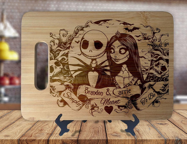 Jack and Sally Personalized Custom Cutting Board Anniversary Kitchen Housewarming Wedding Gift Sign