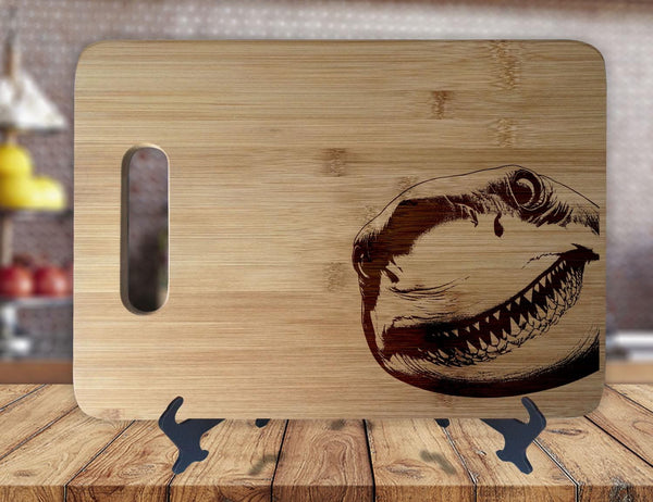 Shark Peeking Funny Cutting Board