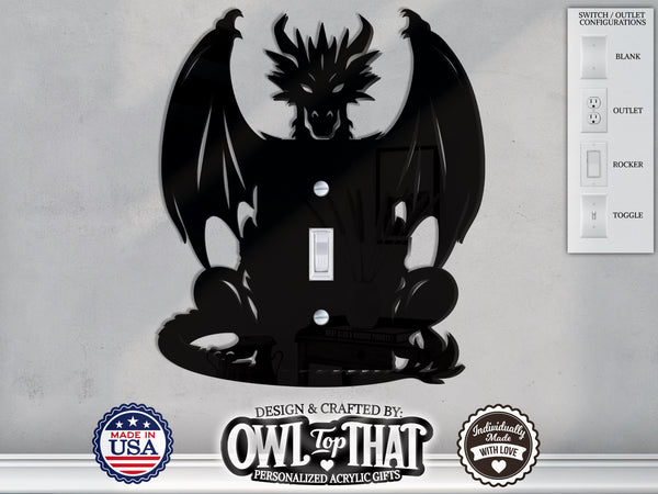 Dragon Wall Switch Cover Plate for Standard Size Toggle, Rocker, Duplex Double Outlet, and Blank Wall Plates