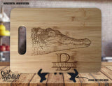 Alligator Monogram Personalized Custom Engraved Anniversary Kitchen Decor Housewarming Wedding Gift Sign Display Cutting Board