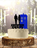 OwlTopThat Cake Toppers - Adventure Awaits with Separate Police Call Box Wedding Cake Topper