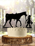 Horse and Girl With Saddle Cake Topper