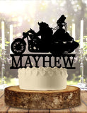 Beauty and Beast Biker Name Personalized Custom   Wedding Anniversary Cake Topper