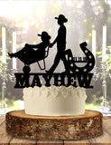 Funny Farm Couple Western Wedding Cake Topper