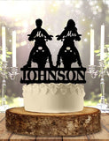 Biker Couple Mr Mrs Name Personalized Custom   Wedding Anniversary Cake Topper