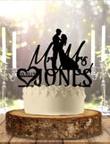 Dance Couple Last Name With Date Heart Mr & Mrs Personalized Custom   Wedding Anniversary Cake Topper