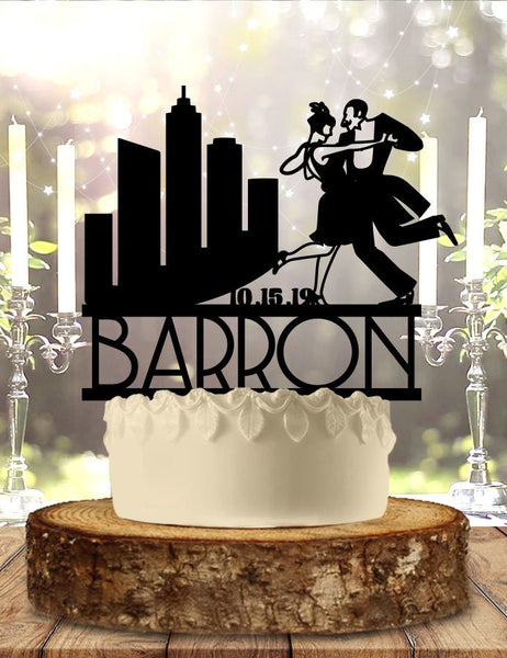 Gatsby Deco New York Style  Wedding Cake Topper