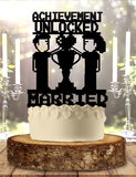 Gamer Achievement Unlocked Married Wedding Cake Topper