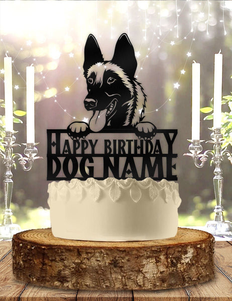 Malinois Dog Pet Personalized Birthday Cake Topper