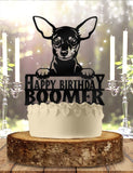 Miniature Pinscher Dog Pet Personalized Birthday Cake Topper