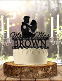 Police Groom Couple - Personalized Mr & Mrs, Name - Occupation Themed - Custom Wedding Cake Topper