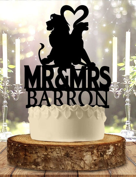 Simba and Nala  Personalized Wedding Cake Topper