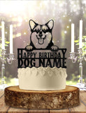 Corgi Dog Pet Personalized Birthday Cake Topper