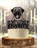 Mastiff Dog Pet Personalized Birthday Cake Topper