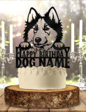 OwlTopThat Cake Toppers - Alaskan Malamute & Husky Dog Pet Personalized Birthday Cake Topper