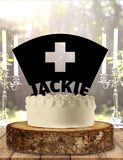 Nurse Hat with Name Personalized Birthday Get Well Cake Topper