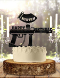 Paintball Gun with Name Personalized Happy Birthday Cake Topper