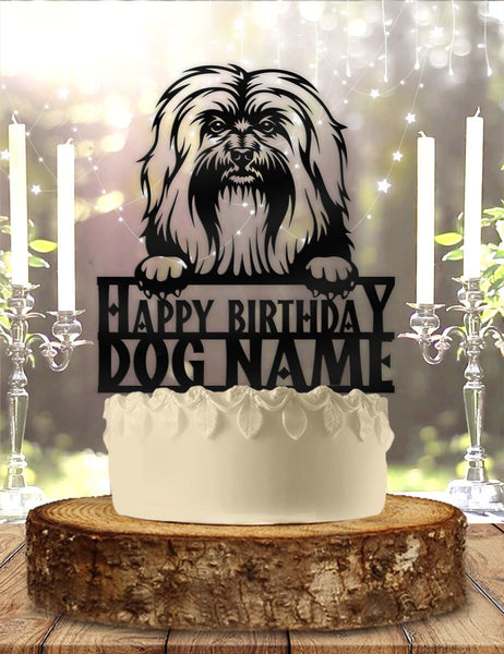 Havanese Dog Pet Personalized Birthday Cake Topper