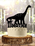 Brontosaurus With Name Birthday Cake Topper