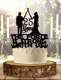 Jedi Couple May The Force Be With Us Anniversary Wedding Cake Topper Personalized