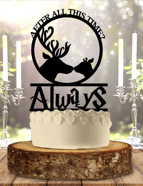 OwlTopThat Cake Toppers - After All this Time? Always Deer Anniversary Wedding Cake Topper