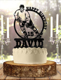 Hokey Party Personalized Name and Age Birthday Cake Topper