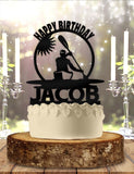 Canoe Party Personalized Name Birthday Cake Topper