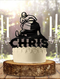 Male Snowmobile Personalized   Birthday Cake Topper