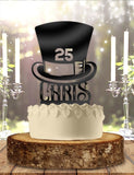 Men's Classic Top Hat Birthday With Name and Age   Birthday Cake Topper