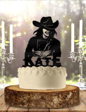 Cowgirl Wild West Adult Beverage Name and Age Personalized   Birthday Cake Topper