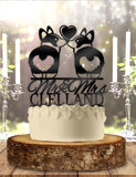 Corgi Love Mr and Mrs Personalized Wedding Cake Topper