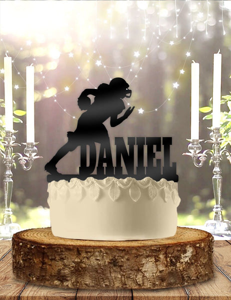 Football Running Back Wide Receiver - Personalized Name - Sports Themed - Custom Birthday Cake Topper