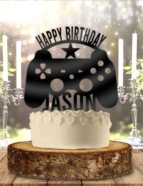 Video Game Controller With Name Gaming Personalized Birthday Cake Topper