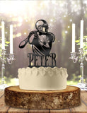 Football Quarterback Pass with Name Personalized Birthday Cake Topper