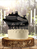 Cruise Destination Mr Mrs with Name Personalized  Wedding Anniversary Cake Topper