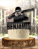 Hunter Shotgun Shooting Range with Name Personalized Birthday Cake Topper