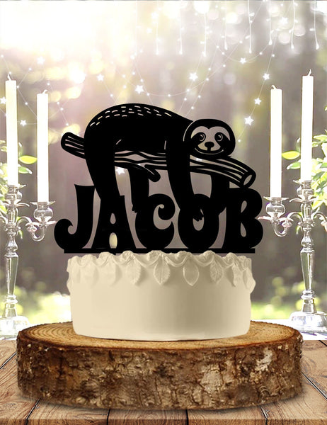 Sloth Birthday Baby Shower Girl or Boy Newborn Cake Topper Themed Parties