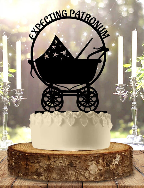 Wizarding Themed Expecting Patronum - Baby Shower Gender Reveal - Fantasy Themed - Cake Topper