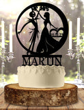 Jack and Sally Nightmare Before Christmas Themed Wedding Anniversary Cake Topper