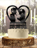 PC Gamer Computer Couple Bride and Groom - Play Together Stay Together - Gamer Themed - Wedding Cake Topper