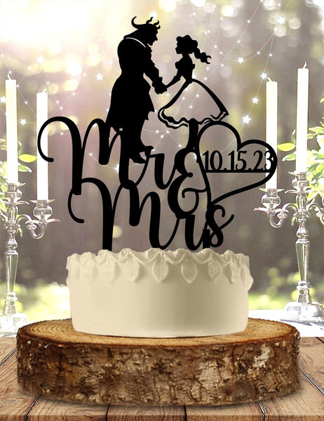 Beauty and the Beast Wedding Cake Topper