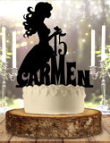 Quinceañera Quince Personalized Birthday Cake Topper Girls