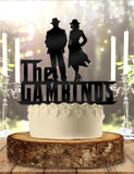 Mobster Gangster Couple Personalized with Name Wedding Cake Topper