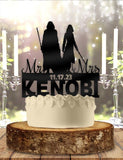 Empire Sith Jedi - Personalized Mr & Mrs Name, Date - Fantasy Themed - Custom Wedding Cake Topper